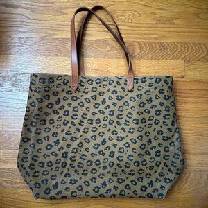 Madewell Canvas Transport Tote Leopard Print